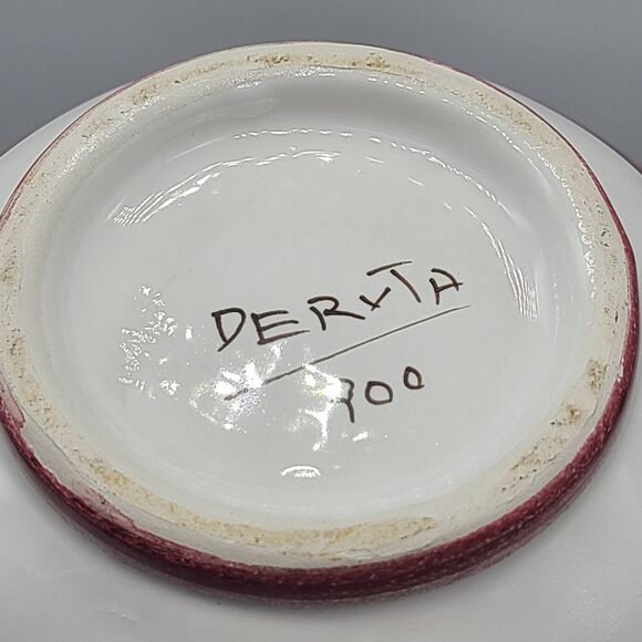 DERUTA Italian Pottery Hand Painted   Creamer Pitcher 5" Red White Brown New - Picture 8 of 10